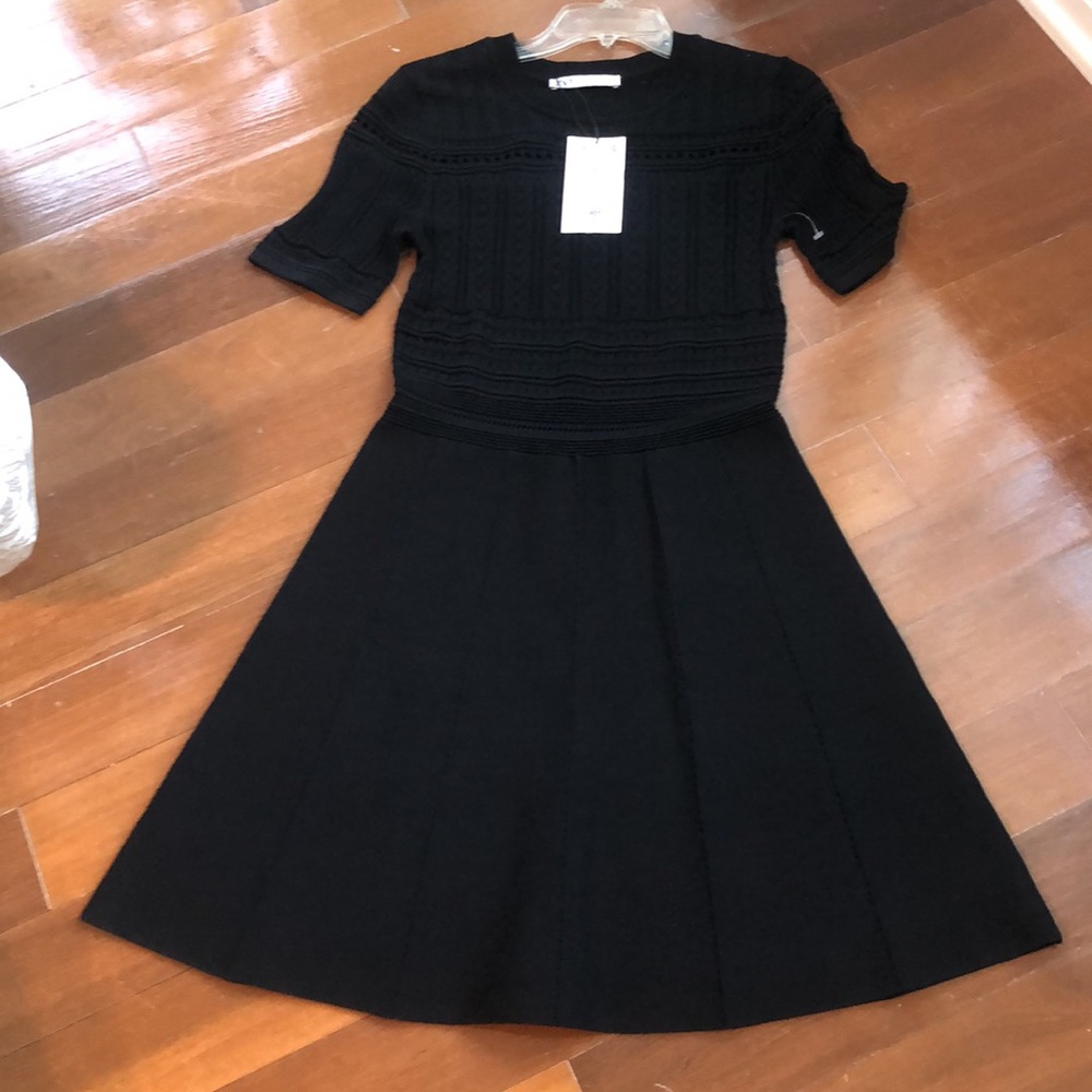 Zara Black Midi Dress NWT